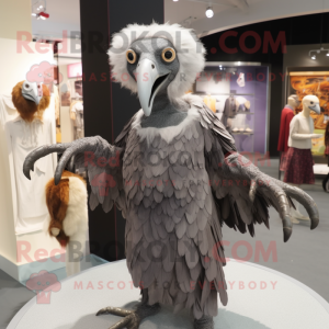 Gray Vulture maskot kostume...