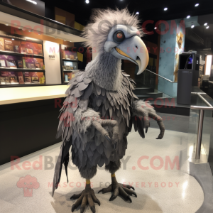 Gray Vulture maskot kostume...