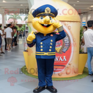 Navy Biryani mascot costume character dressed with a Flare Jeans and Rings
