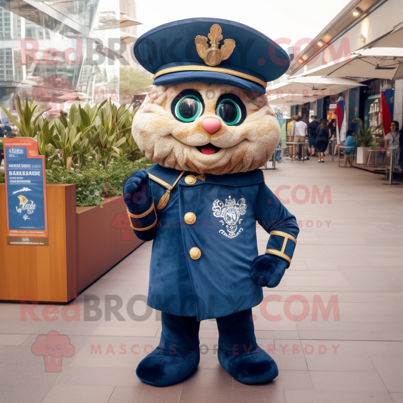 Navy Biryani mascot costume character dressed with a Flare Jeans and Rings