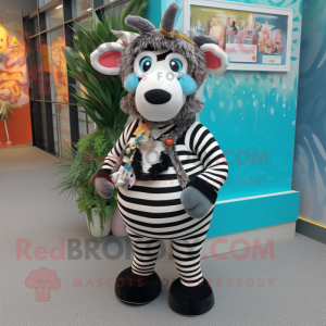 nan Zebra mascot costume character dressed with a Playsuit and Keychains