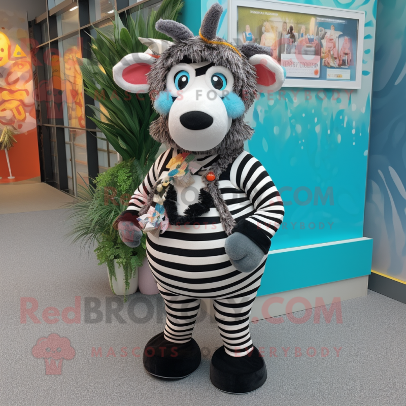 nan Zebra mascot costume character dressed with a Playsuit and Keychains