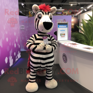nan Zebra mascot costume character dressed with a Playsuit and Keychains