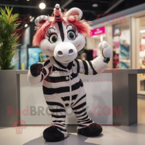 nan Zebra mascot costume character dressed with a Playsuit and Keychains