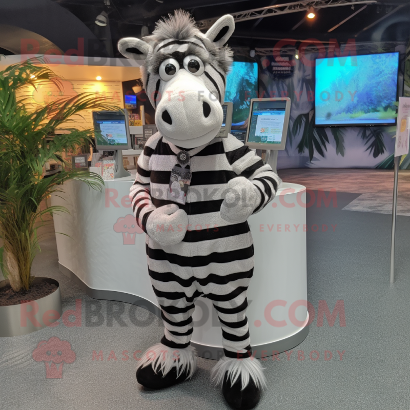 nan Zebra mascot costume character dressed with a Playsuit and Keychains