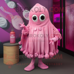 Pink Granat maskot kostume...