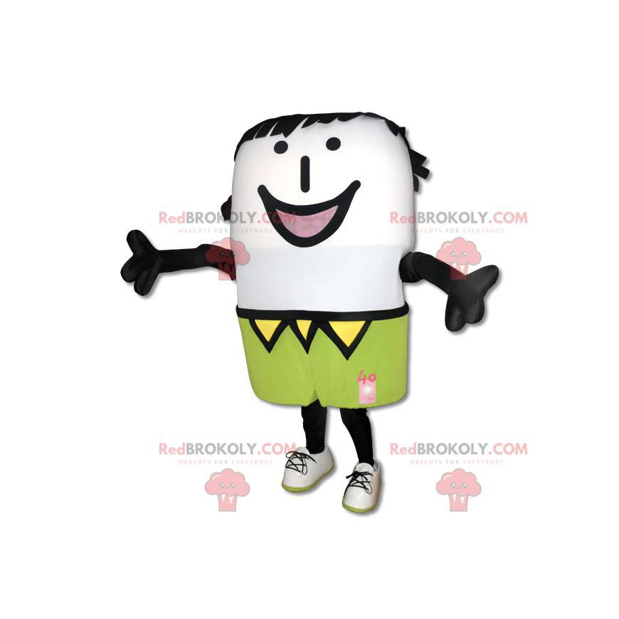 Smiling snowman mascot with a colorful outfit - Redbrokoly.com