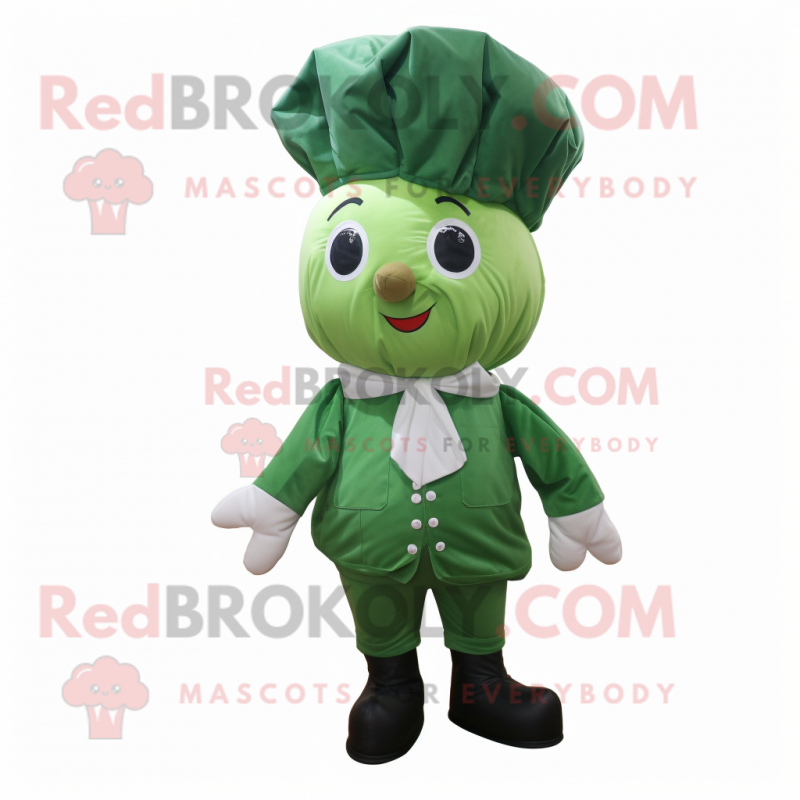 Forest Green Turnip mascot costume character dressed with a Raincoat and Bow ties