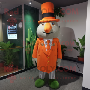 nan Carrot mascot costume character dressed with a Shorts and Lapel pins