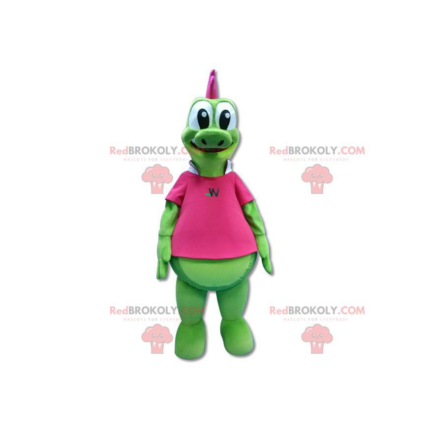 Mascote crocodilo verde de dinossauro gigante - Redbrokoly.com