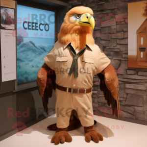 Rust Bald Eagle mascot costume character dressed with a Chinos and Ties