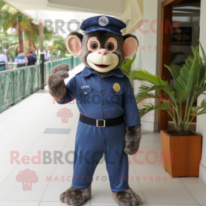 Navy Monkey mascot costume character dressed with a Bermuda Shorts and Gloves