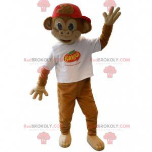 Mascotte de singe de ouistiti marron Banga - Redbrokoly.com