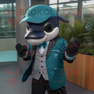 Teal Killer Whale mascotte...