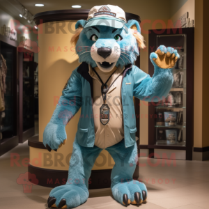 Teal Smilodon mascotte...