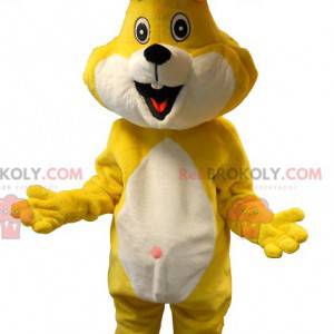 Yellow and white rabbit mascot. Bunny costume - Redbrokoly.com