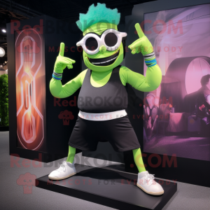 nan Frankenstein'S Monster mascot costume character dressed with a Yoga Pants and Sunglasses