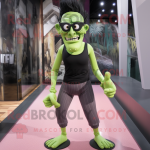 nan Frankenstein'S Monster mascot costume character dressed with a Yoga Pants and Sunglasses