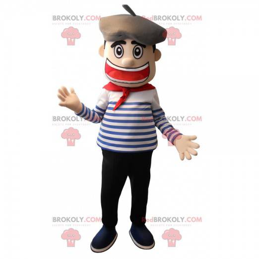 Sailor maskot sjöman med en basker - Redbrokoly.com