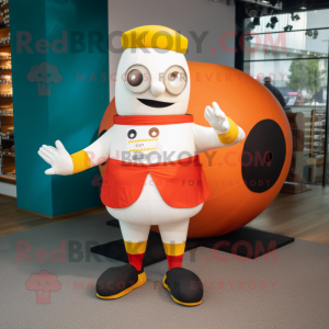 nan Human Cannon Ball mascot costume character dressed with a Playsuit and Pocket squares