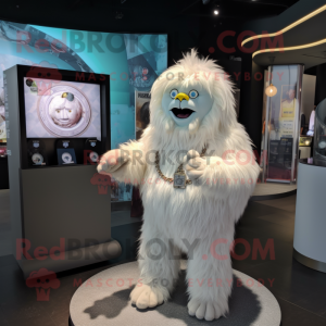 Crèmekleurige Yeti mascotte...