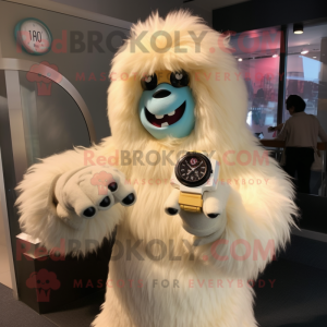 Cream Yeti maskot kostume...