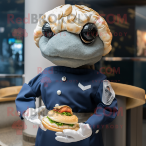 Navy Falafel mascot costume character dressed with a Turtleneck and Bow ties