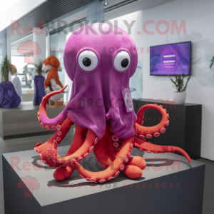 Magenta Octopus mascotte...