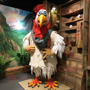 nan Roosters mascot costume character dressed with a Cargo Shorts and Shawl pins