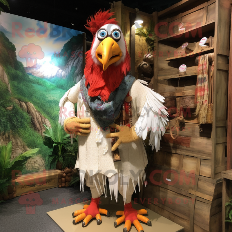 nan Roosters mascot costume character dressed with a Cargo Shorts and Shawl pins