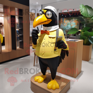 Guld Toucan maskot kostym...