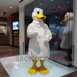 White Duck maskot kostym...