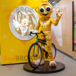 Gouden eenwieler mascotte...