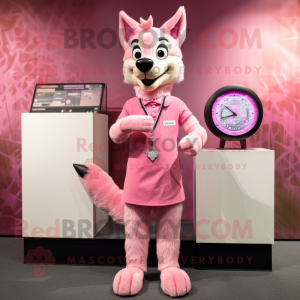 Pink Dingo maskot kostume...