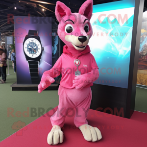 Pink Dingo mascotte kostuum...