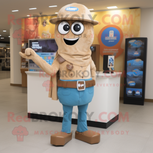 Tan Ice maskot drakt figur...