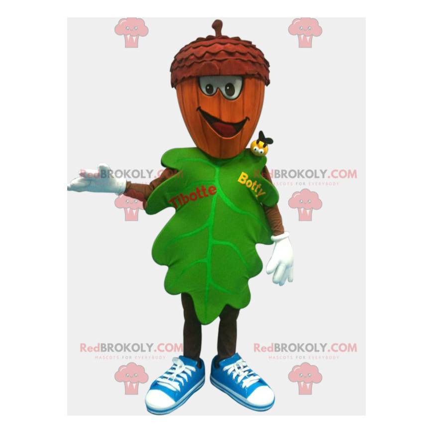 Mascotte van Botte du Hainaut. Eikelmascotte met een blad -
