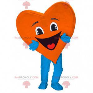 Mascotte a forma di cuore molto sorridente. Mascotte del cuore