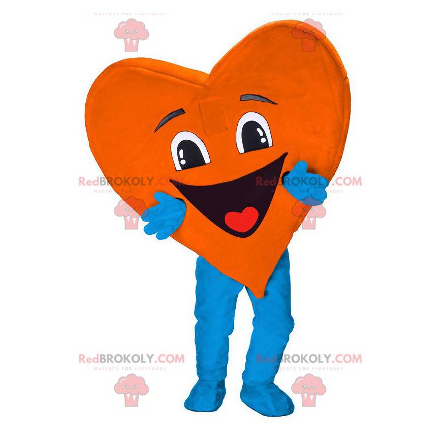 Very smiling heart-shaped mascot. Heart mascot - Redbrokoly.com
