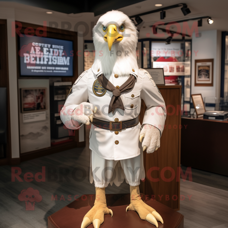 White Bald Eagle mascot costume character dressed with a Button-Up Shirt and Cummerbunds