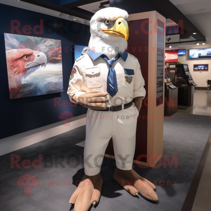 White Bald Eagle mascot costume character dressed with a Button-Up Shirt and Cummerbunds