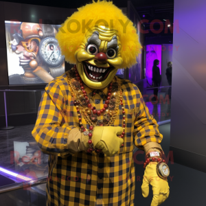 Gold Evil Clown mascotte...