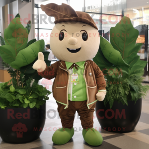 Brun bønnestilk maskot...