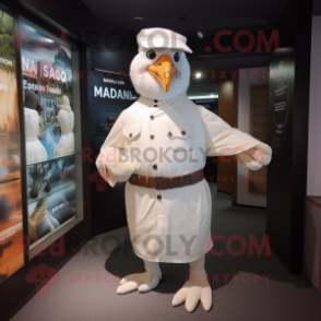 nan Albatross mascot costume character dressed with a Long Sleeve Tee and Belts