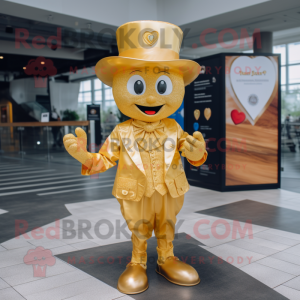Gold Heart mascotte kostuum...