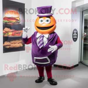 Paars Hamburger mascotte...