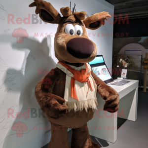 Brown Reindeer mascotte...