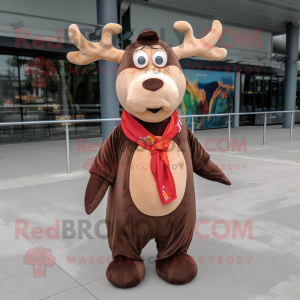 Brown Reindeer mascotte...