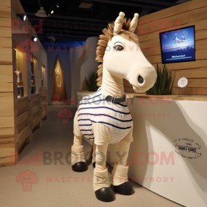 Cream Quagga maskot drakt...