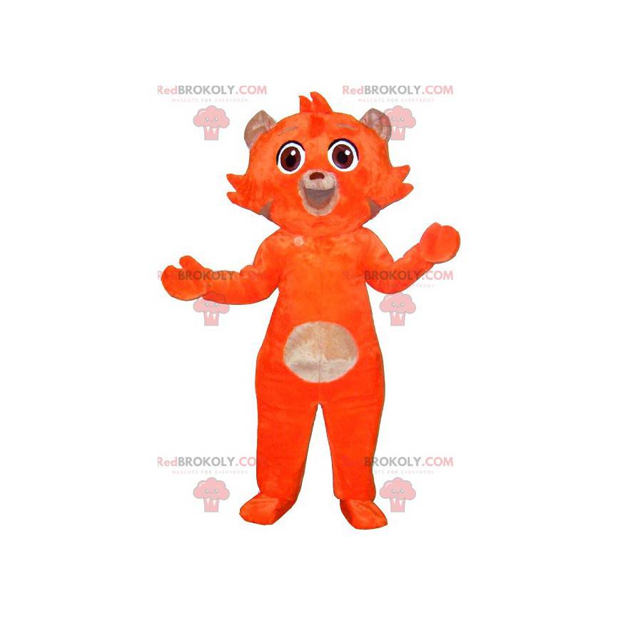 Mascotte de chat orange et beige doux et mignon - Redbrokoly.com